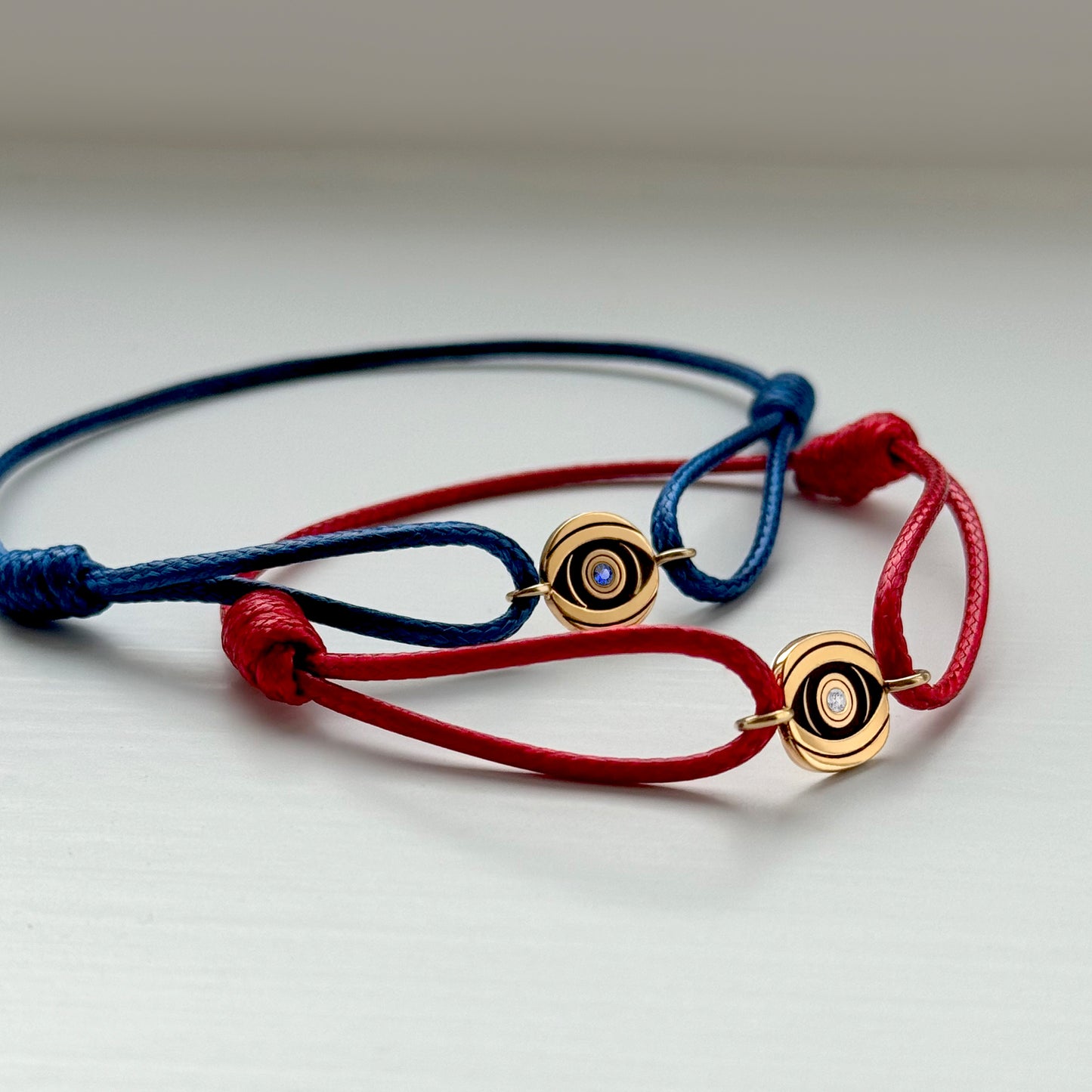 Round Evil Eye Birthstone Cord Bracelet