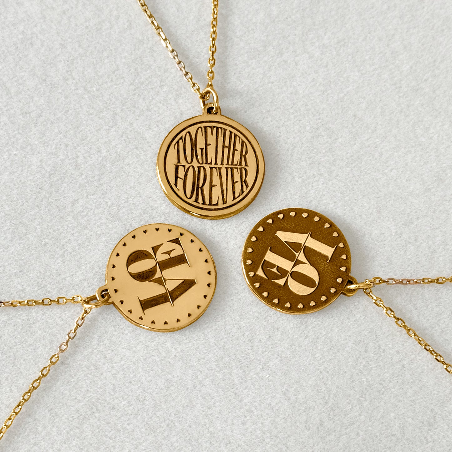 Love Coin Necklace Gold Plated