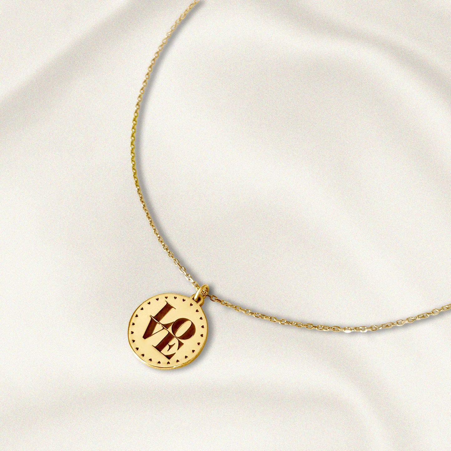 Love Coin Necklace Gold Plated