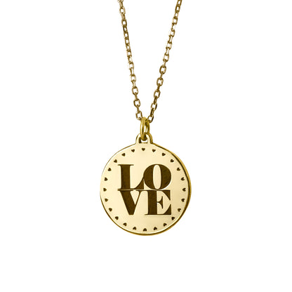 Love Coin Necklace Gold Plated