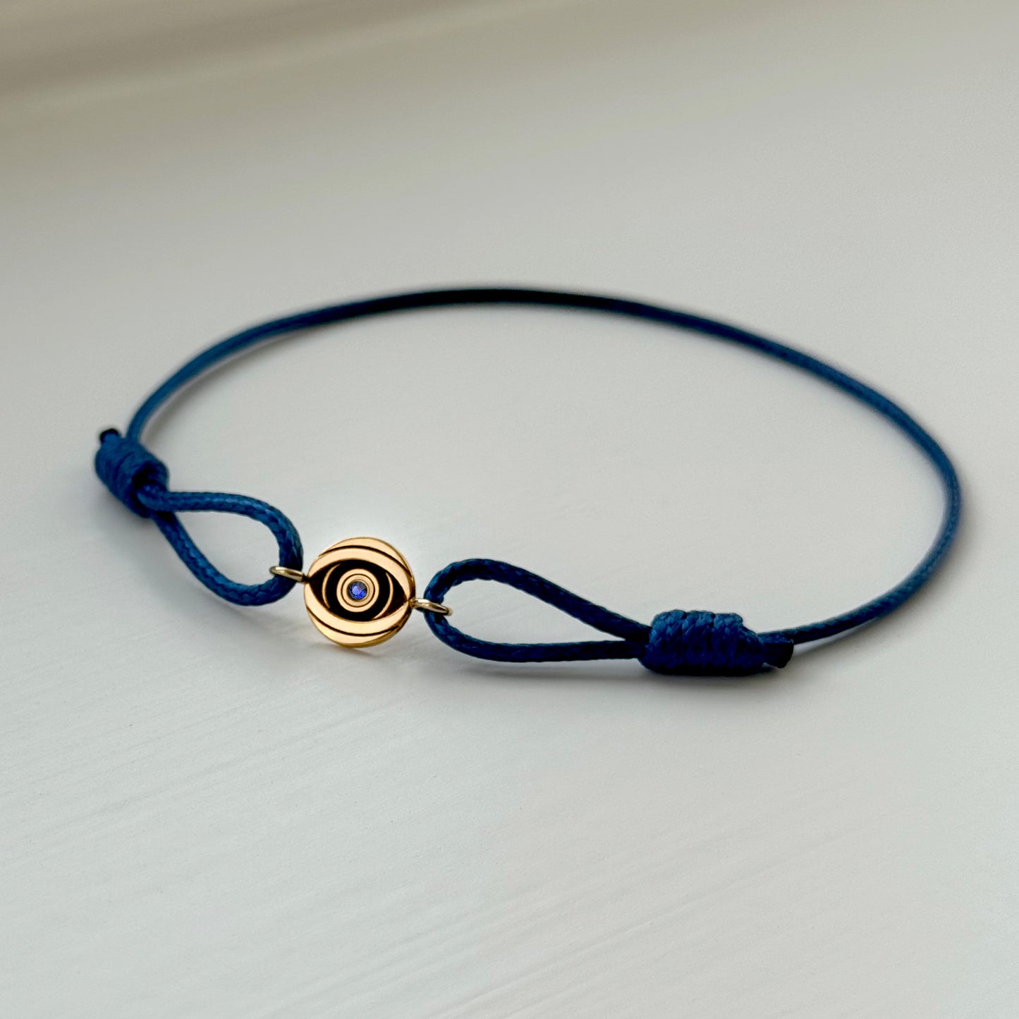 Round Evil Eye Birthstone Cord Bracelet