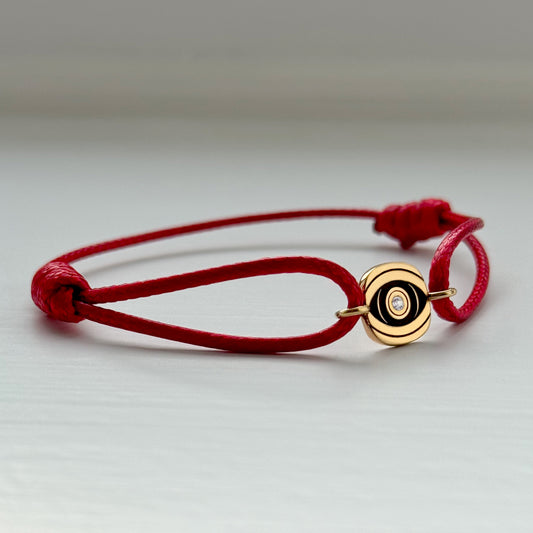 Evil Eye Birthstone Cord Bracelet