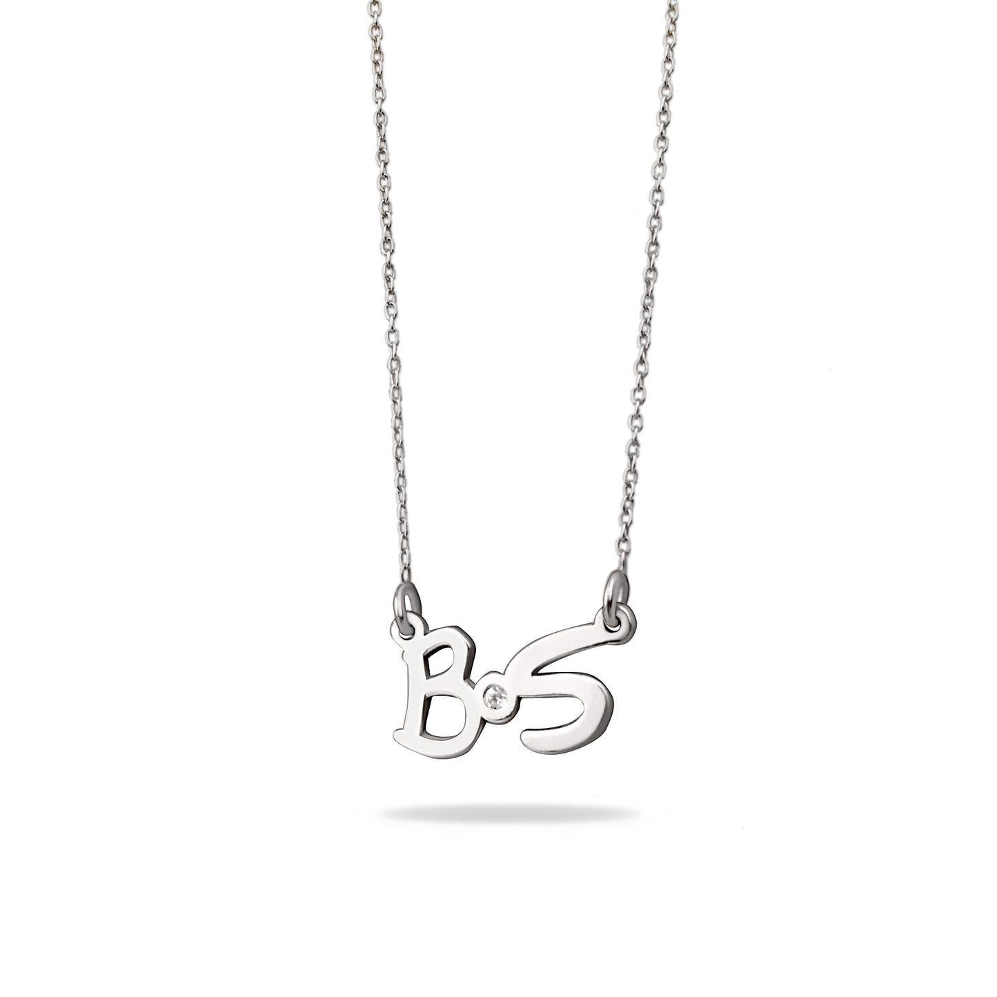 Personalized Double Initial Birthstone Necklace