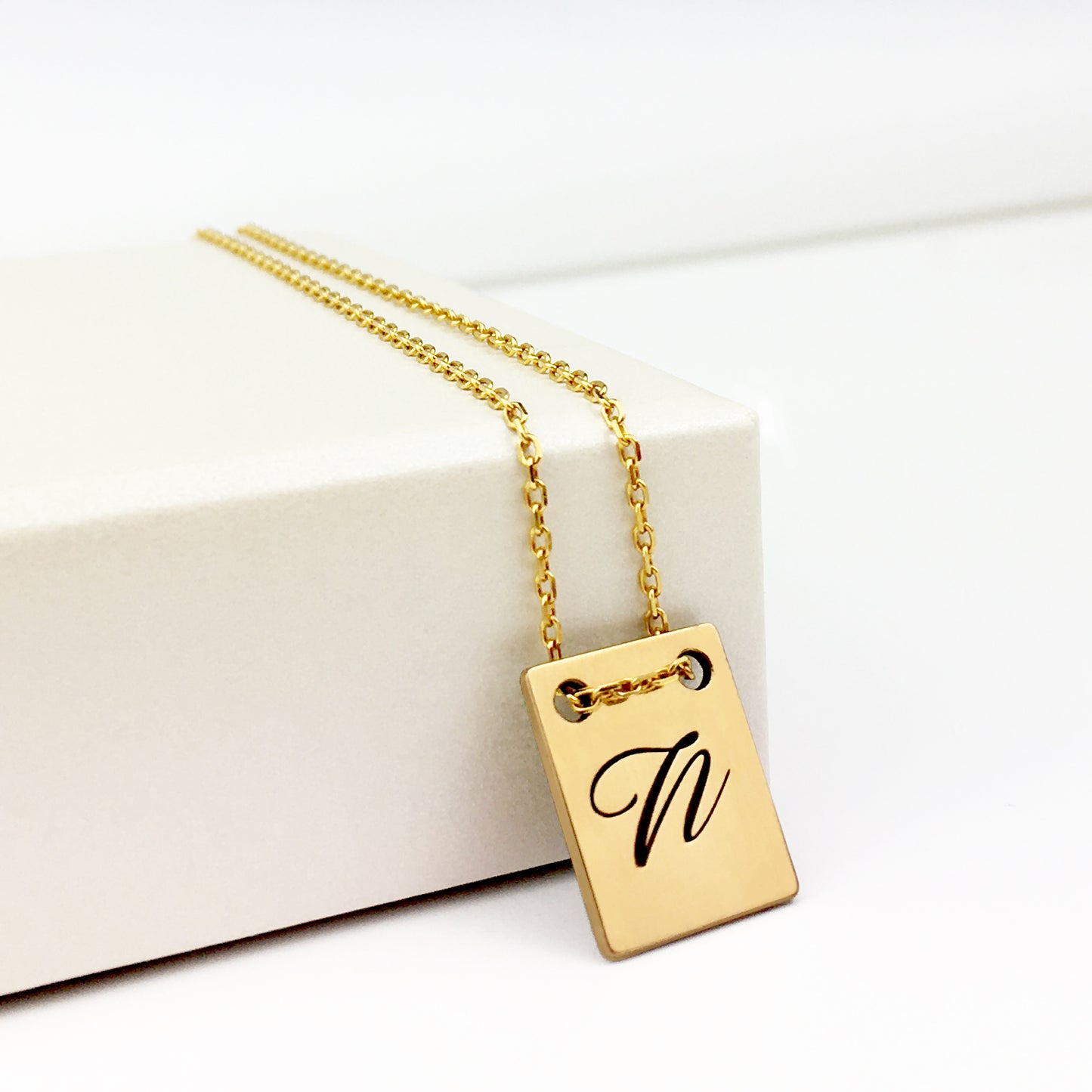 Engravable Tag Pendant Necklace