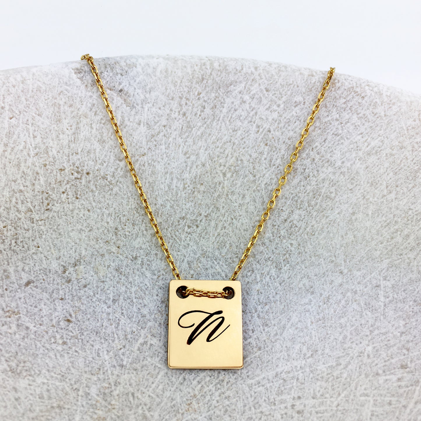 Engravable Tag Pendant Necklace