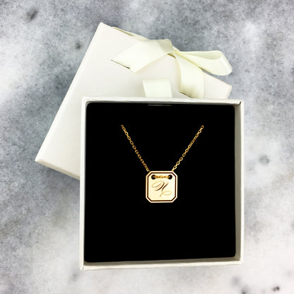 Engravable Hexagon Tag Necklace