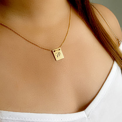 Engravable Tag Pendant Necklace