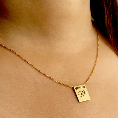 Engravable Tag Pendant Necklace