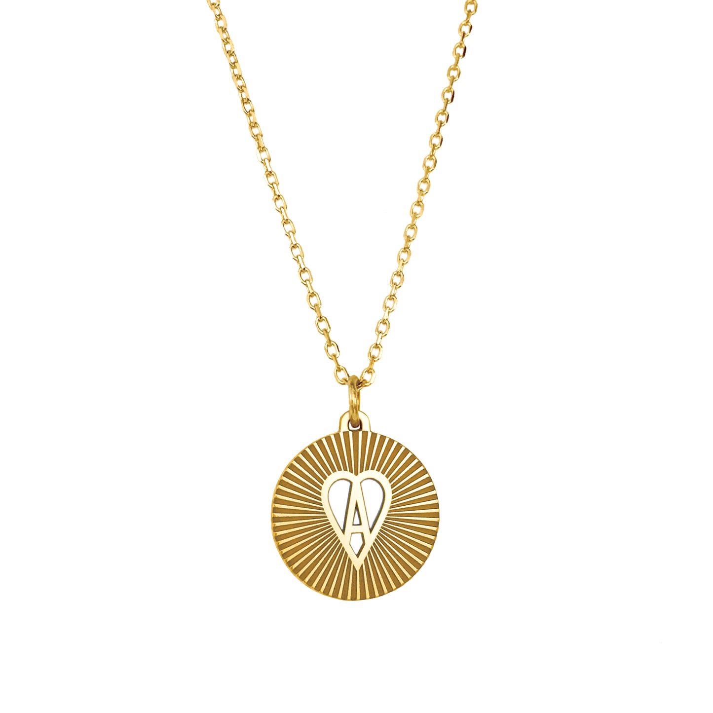 Engraved Heart Initial Pendant