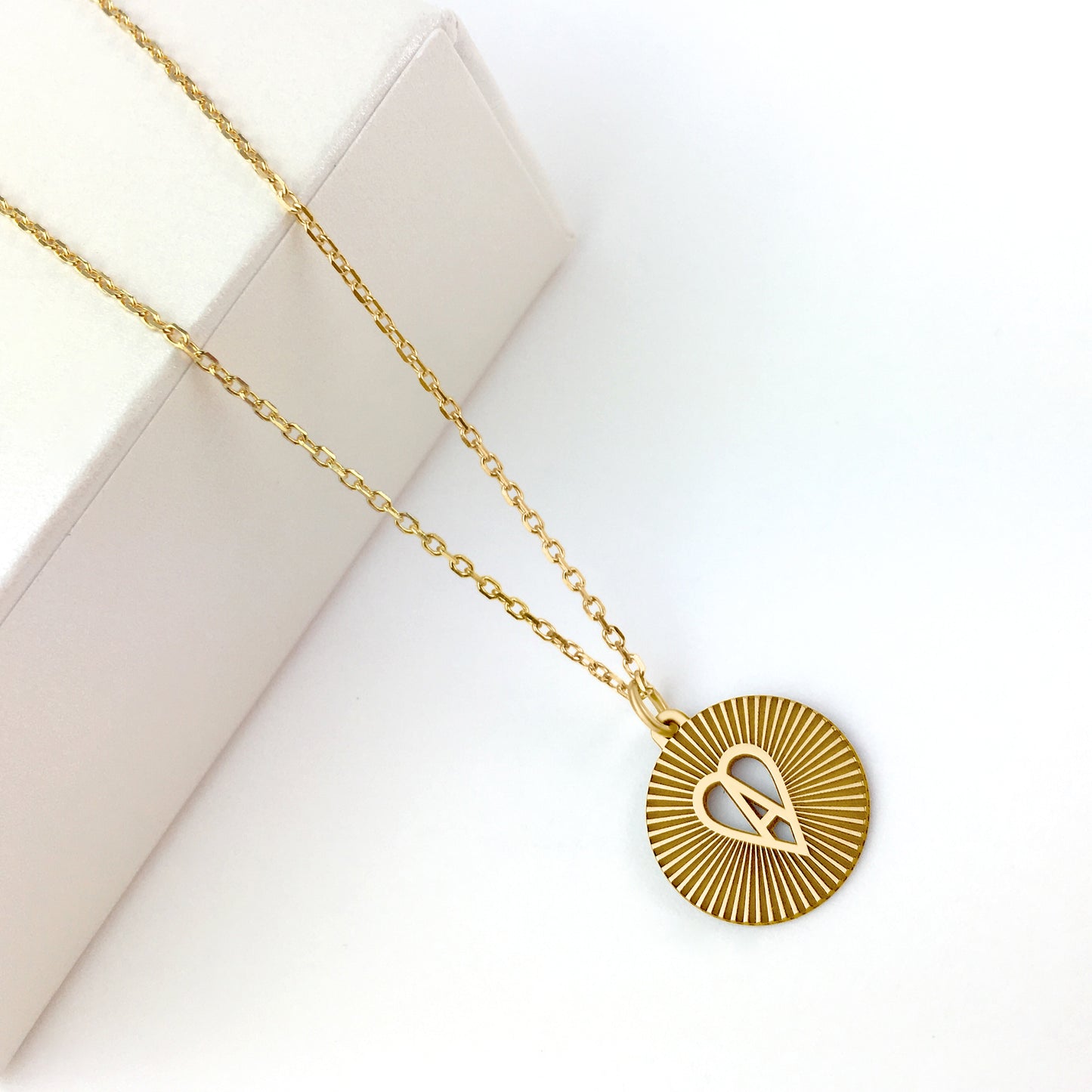 Engraved Heart Initial Pendant