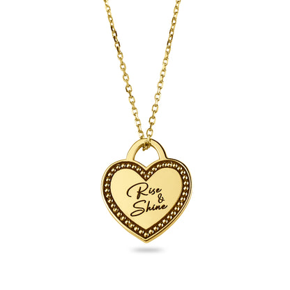 Milgrain Heart 'Rise & Shine' Pendant