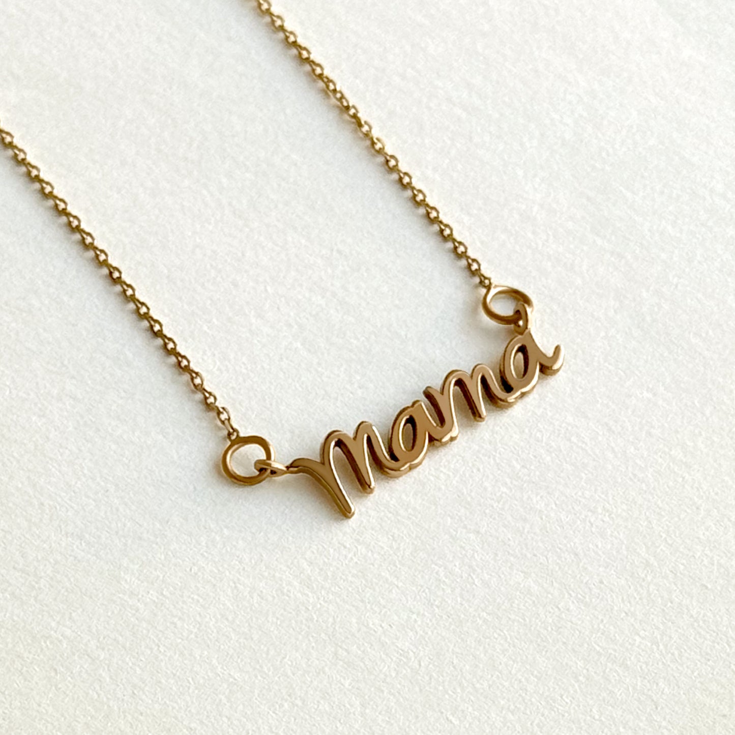 Mama Cursive Script Necklace